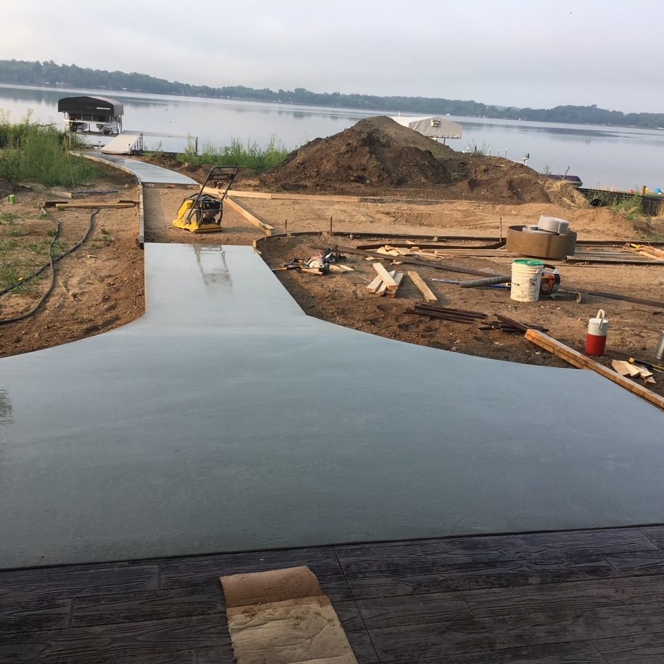 Bitzan Ohren Masonry Project patio by lake